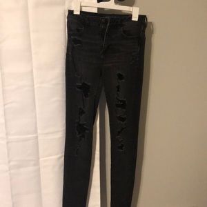 American Eagle black ripped jeans